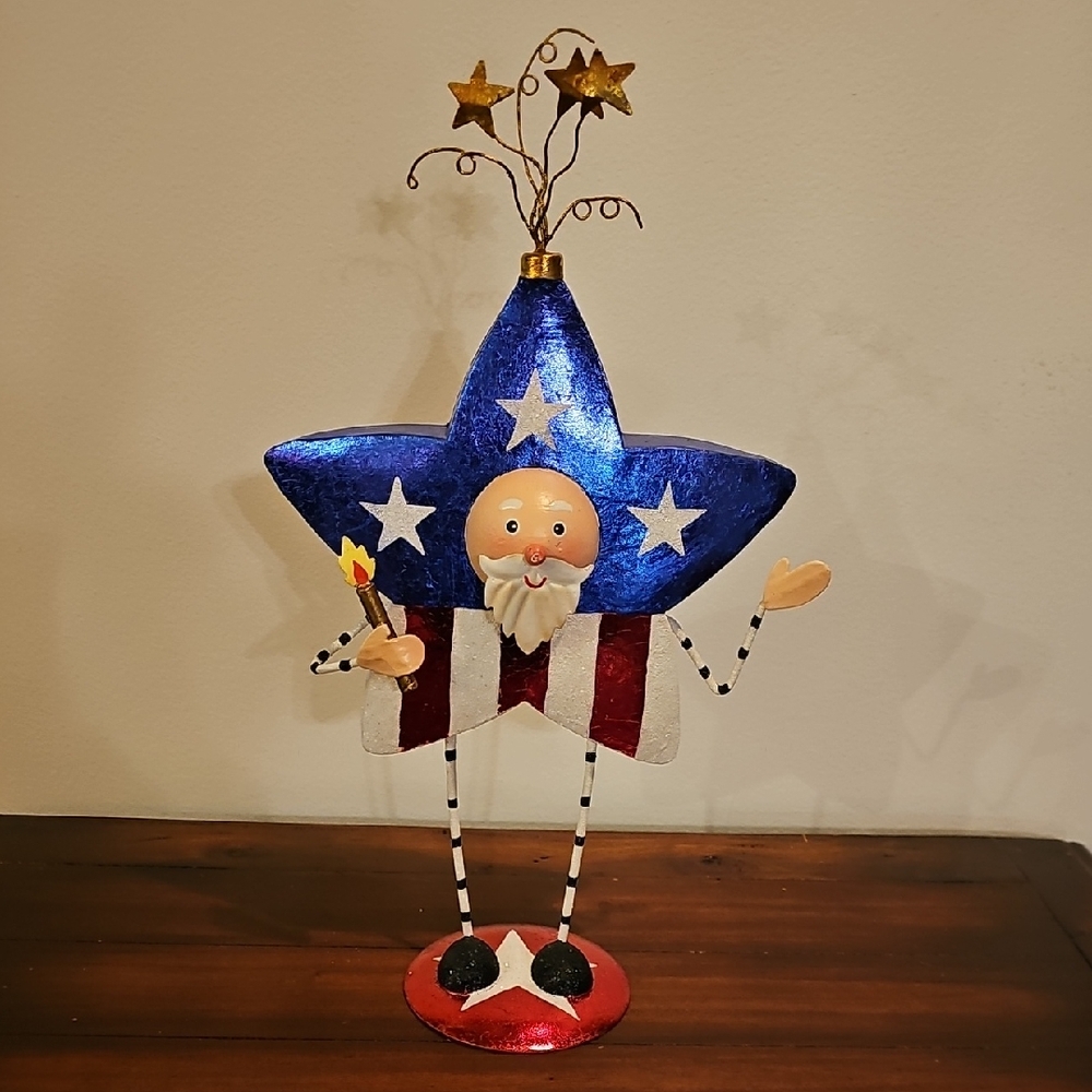 Americana Star Figurine with Stars and Stripes